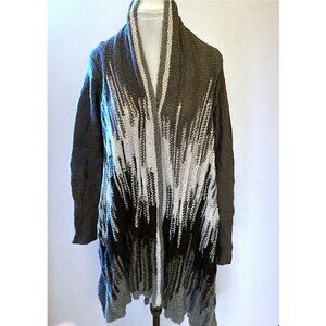 Wow Couture loose weave grey and black abstract vertical brushstroke effect